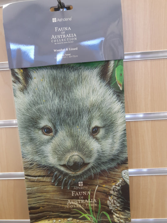 Tea Towel Wombat Fauna of Australia