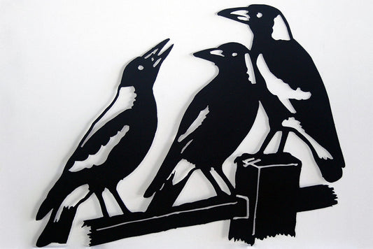 Magpies on a Fence