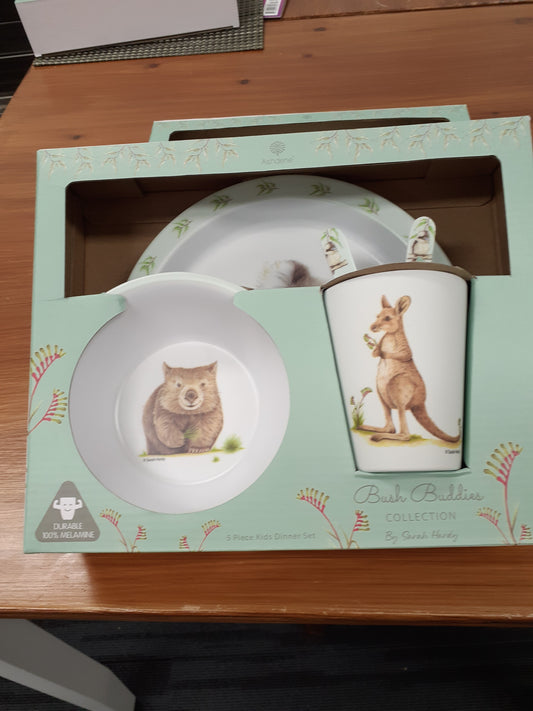 Kids 5 Piece Dinner Set Bush Buddies