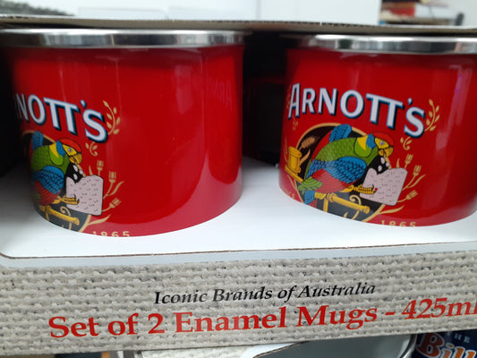 Mugs Enamel Arnotts Set 2