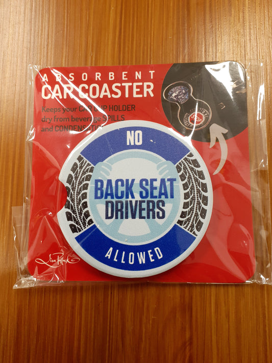 Lisa Pollock Car Coaster Back Seat Drivers