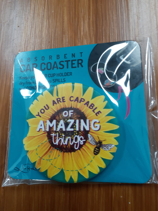 Lisa Pollock Car Coaster You are Capable of Amazing Things