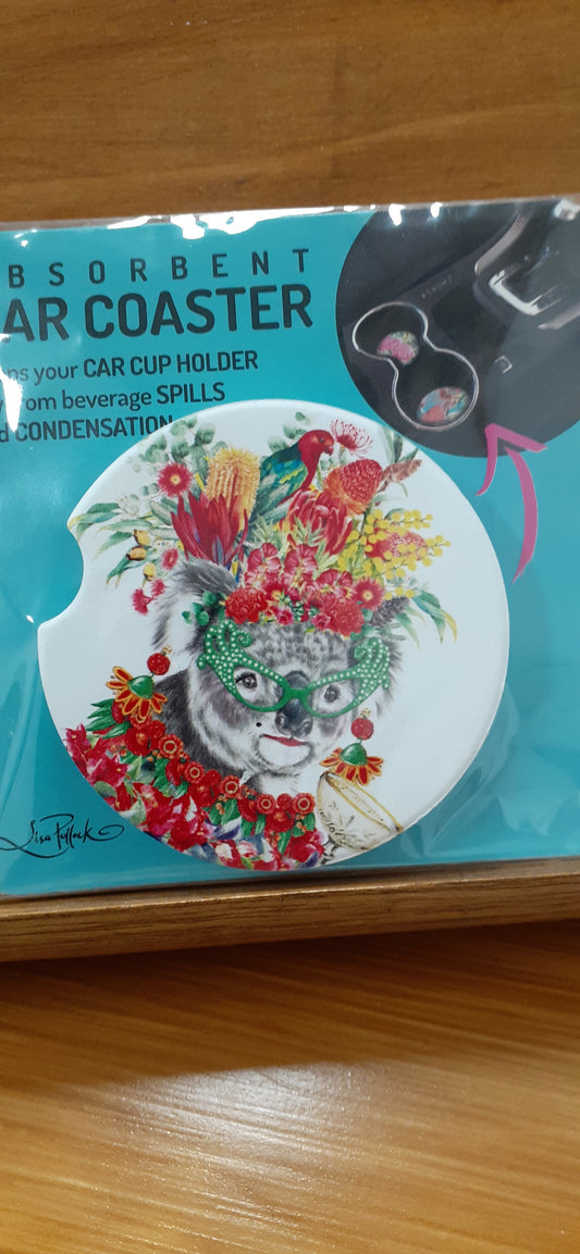 Lisa Pollock Too Glam Koala Car Coaster