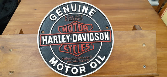 Harley Davidson round Motor Oils Sign