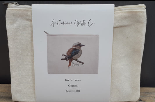 Cotton Zipper Pouch Kookaburra