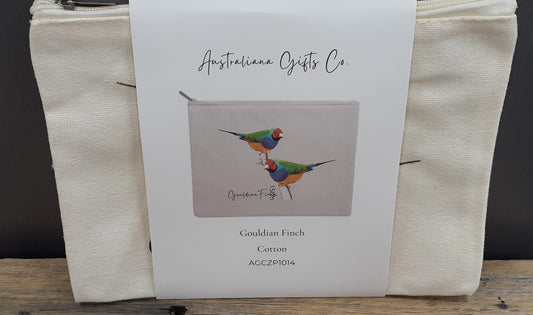 Cotton Zipper Pouch Gouldian Finch