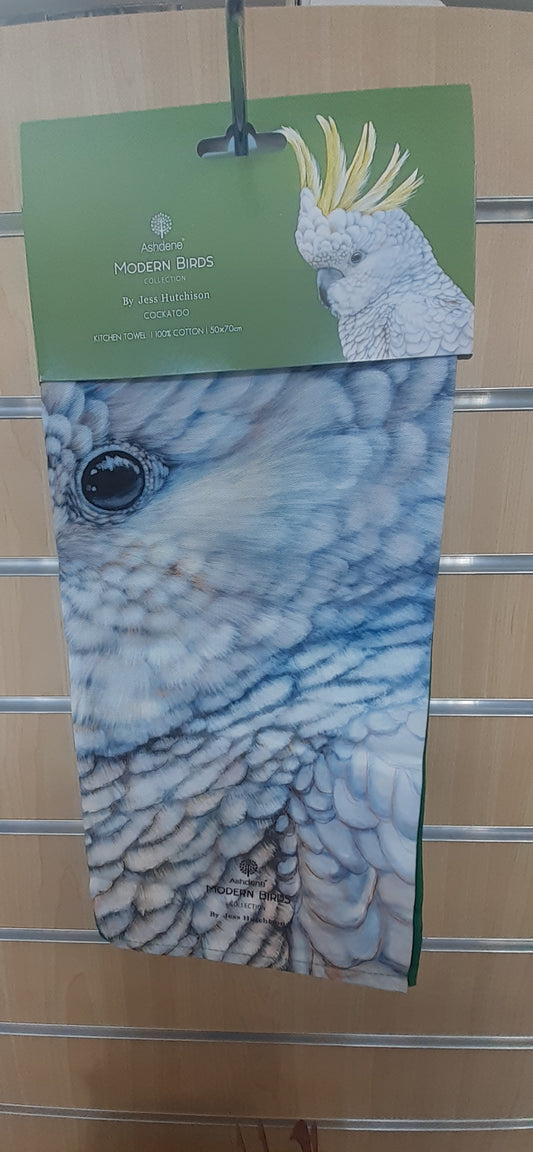 Modern Birds Kitchen Towel Cockatoo