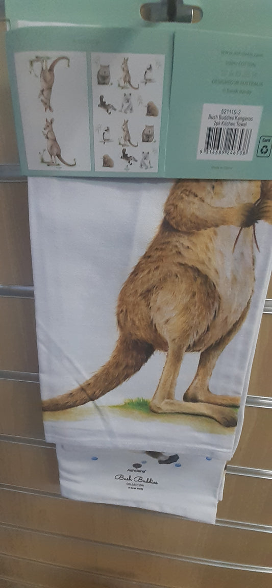 Bush Buddies Kitchen Towel Kangaroo Set 2