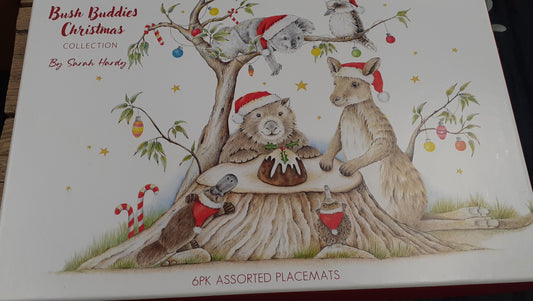 Bush Buddies Christmas Placemat Set 6