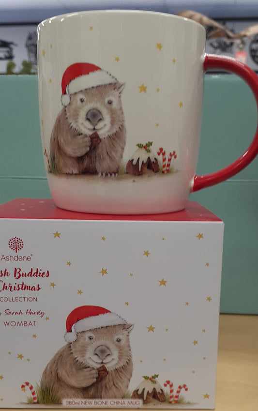 Bush Buddies Christmas Mug Wombat