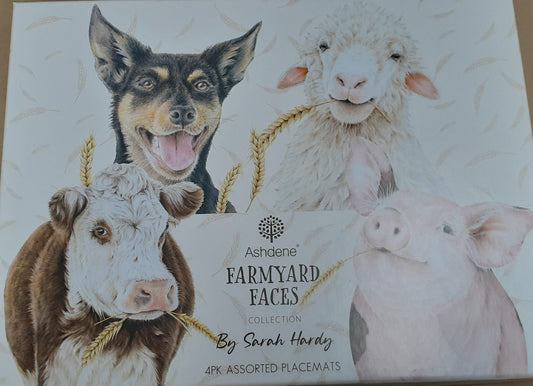 Placemats Farmyard Faces Set 4