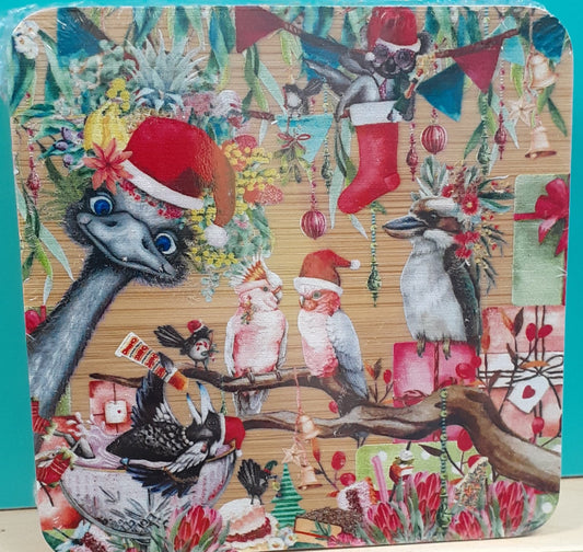 Lisa Pollock Coaster Set 4 Christmas Capers