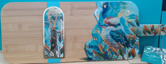 Lisa Pollock Resin Cheese Board and Cheese Knife Charming Kooka