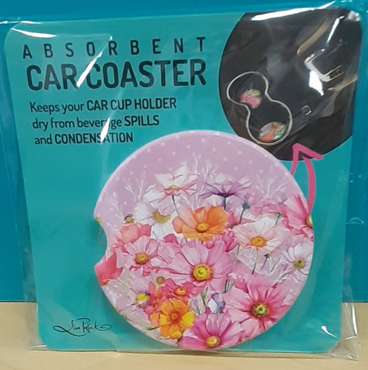 Lisa Pollock Car Coaster Wistful Wildflowers