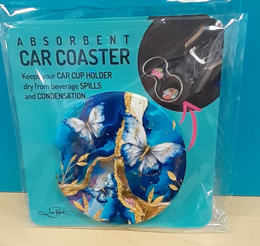 Lisa Pollock Car Coaster Tranquil Butterflies