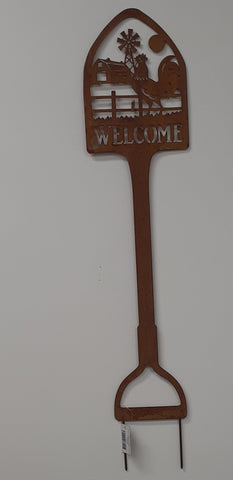 Welcome Tractor Garden Stake