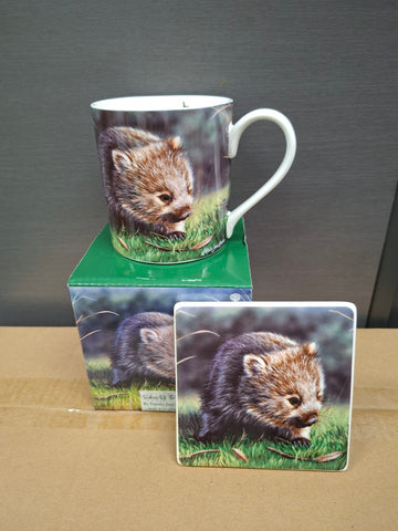 Babies of the Bush Wombat Joey Mug & Coaster