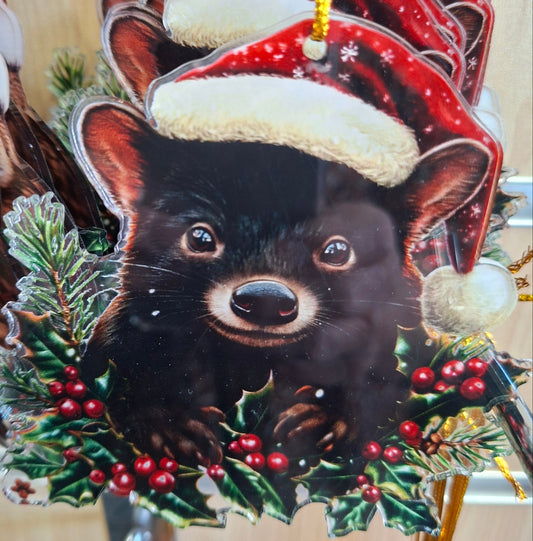 Acrylic Xmas Tasmania Devil