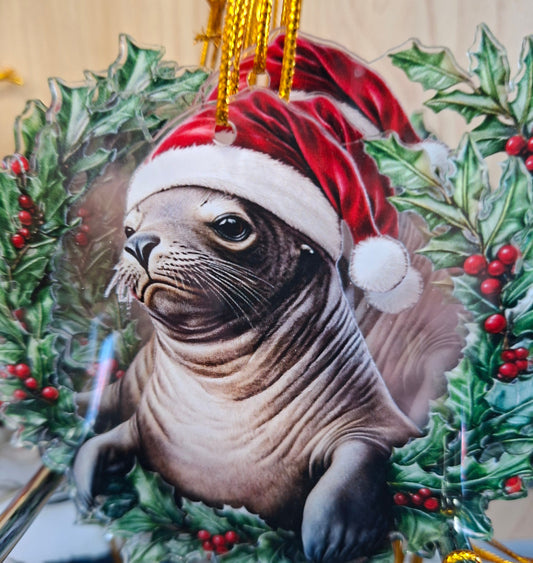Acrylic Xmas Fur Seal