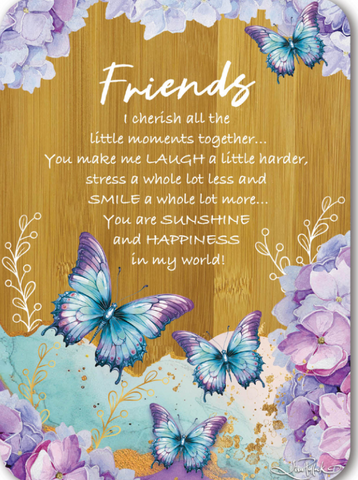 Bamboo Affirmation Plaque Butterfly Orchids Friends