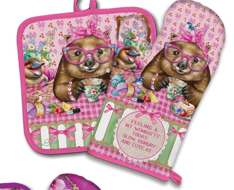 Lisa Pollock Oven Mitt & Potholder Wonda Wombat