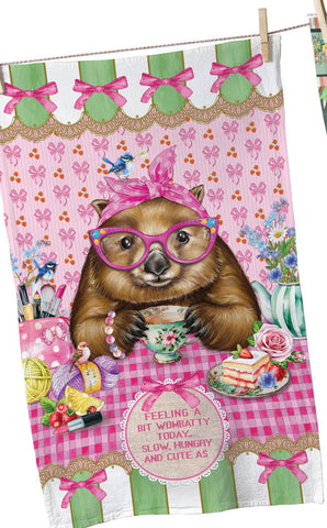 Lisa Pollock Tea Towel Wonda Wombat