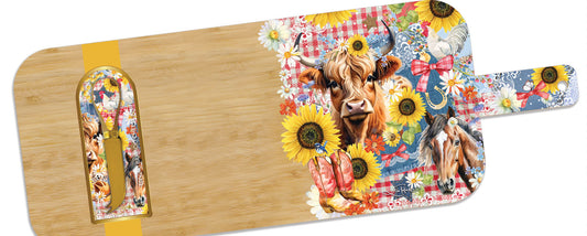 Lisa Pollock Serving Platter with Knife Country Collection