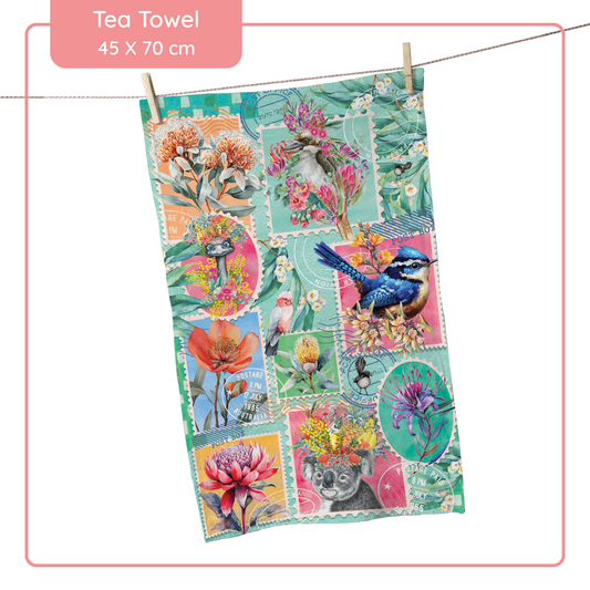 Tea Towell Pretty Postage