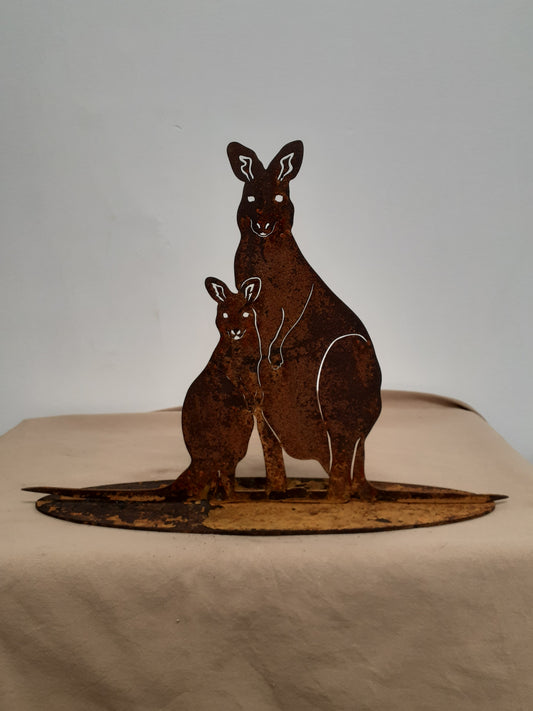 Rusty Kangaroo with Joey Large