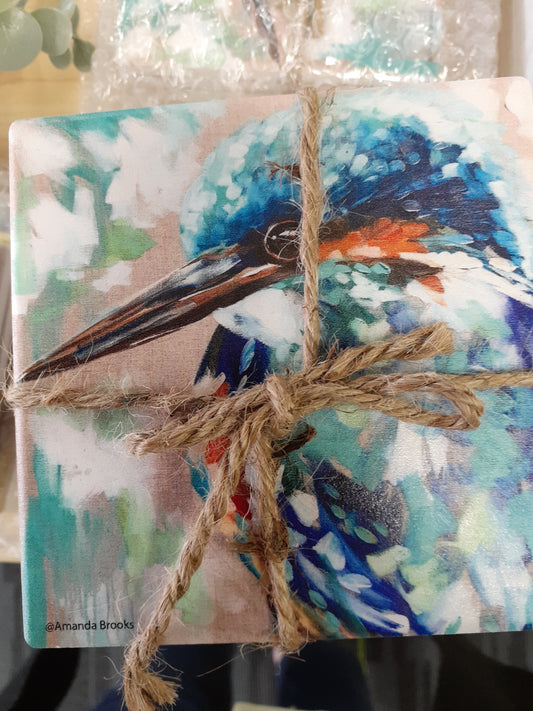 Kingfisher & Jute Coaster Set