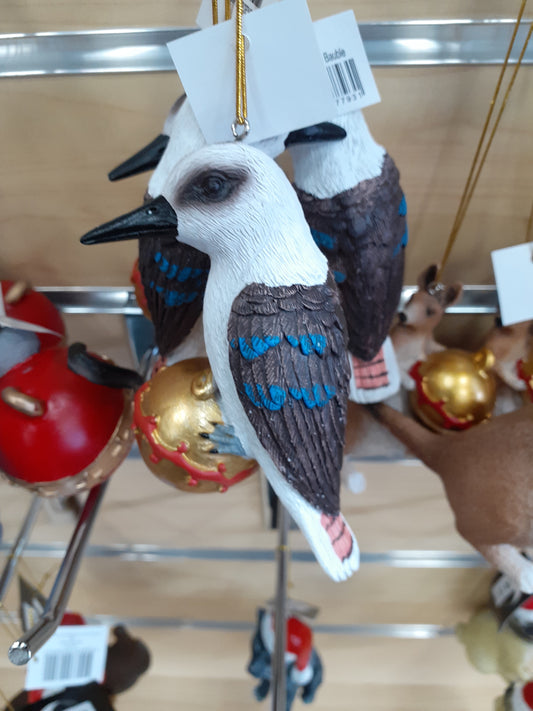 Xmas Kookaburra with Bauble Resin