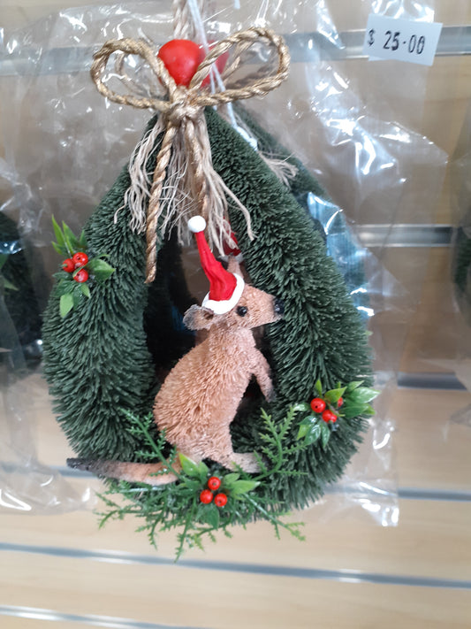 Kangaroo Xmas Door Hanger