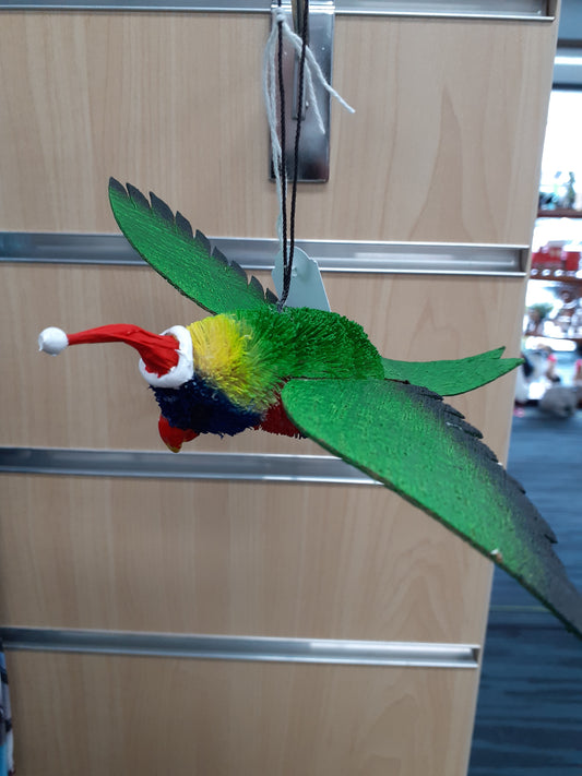 Rainbow Lorikeet Xmas Bristle Brush Wings