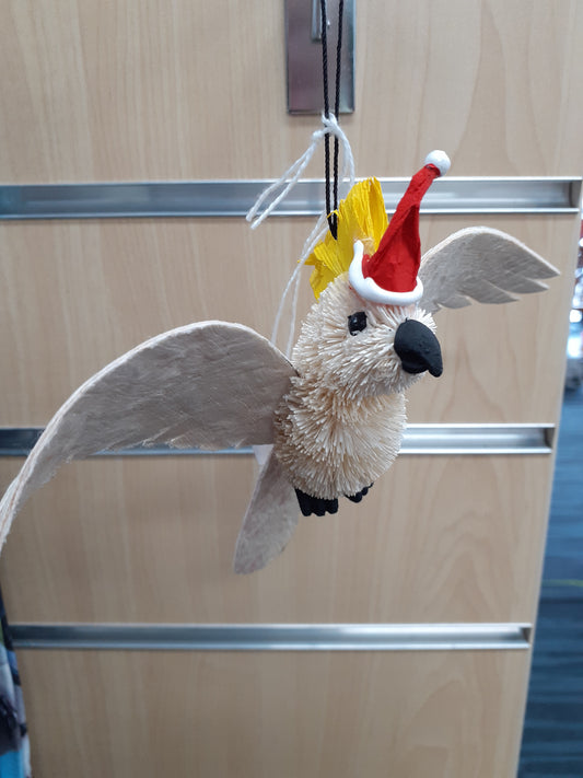 Christmas Cockatoo Ornament with Wings