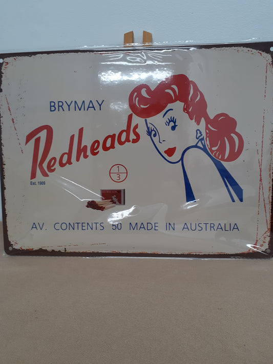 Redhead Old Tin Sign