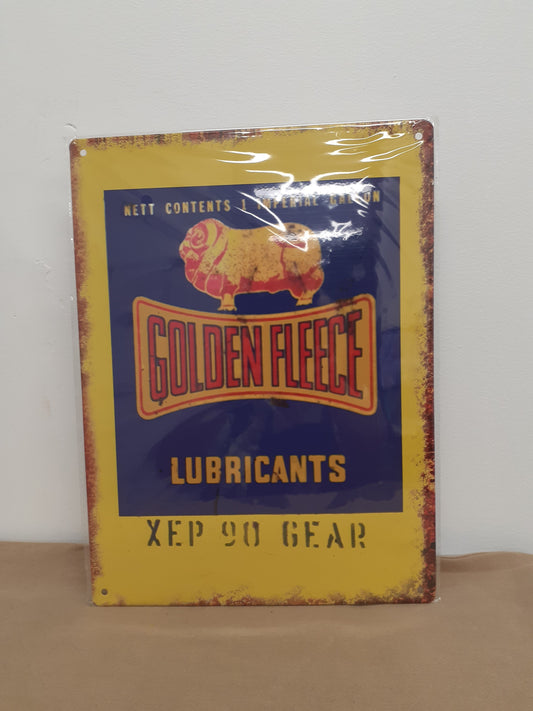 Golden Fleece Lubricants Old Tin Sign