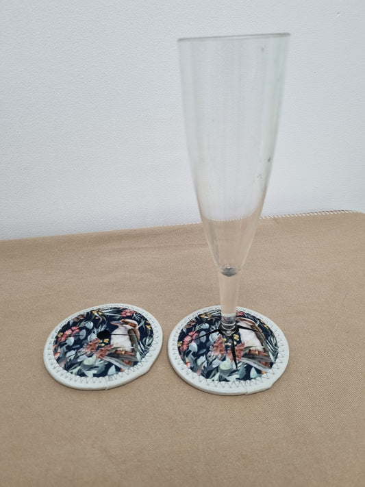 Lisa Pollock Wine Glass Coaster Bush Guardian