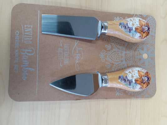 Lisa Pollock Cinnamon Orchid Cheese Knives