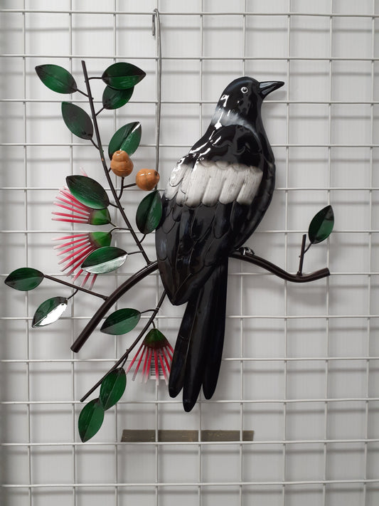 Magpie with Gumnut Flowers Wall Art