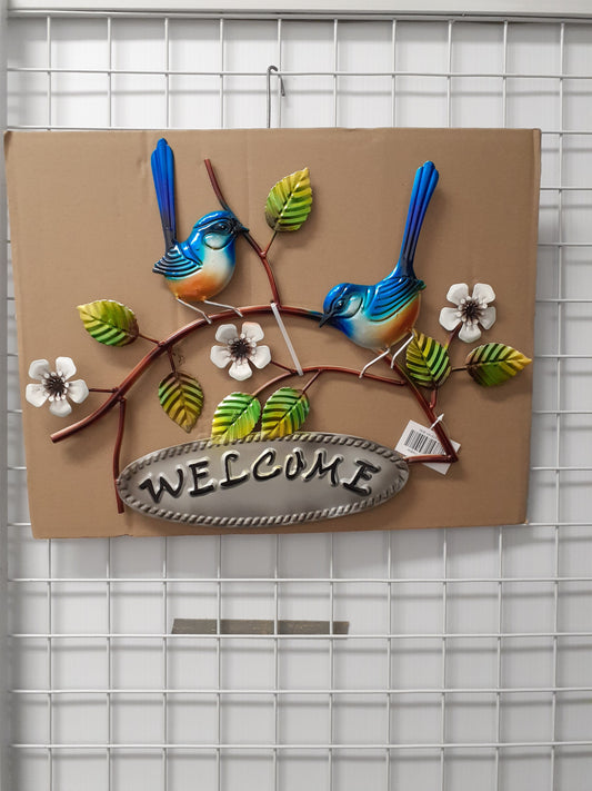 Blue Wren Welcome Wall Art