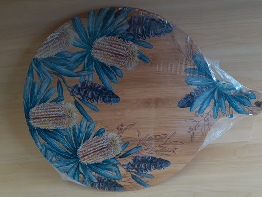 Lisa Pollock Round Serving Platter Golden Banksia