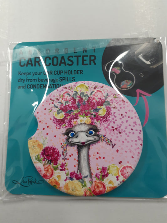 Lisa Pollock Car Coaster Zesty Emu