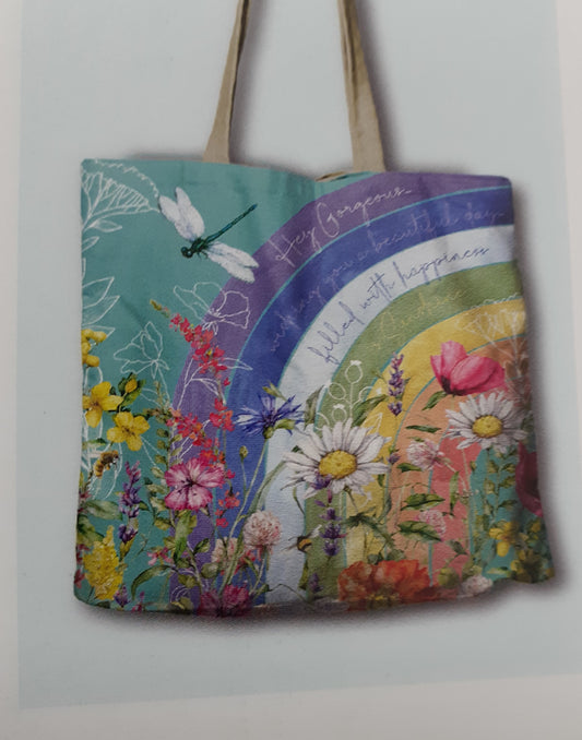 Reusable Shopping Bag Lisa Pollock Rainbow Wildflower