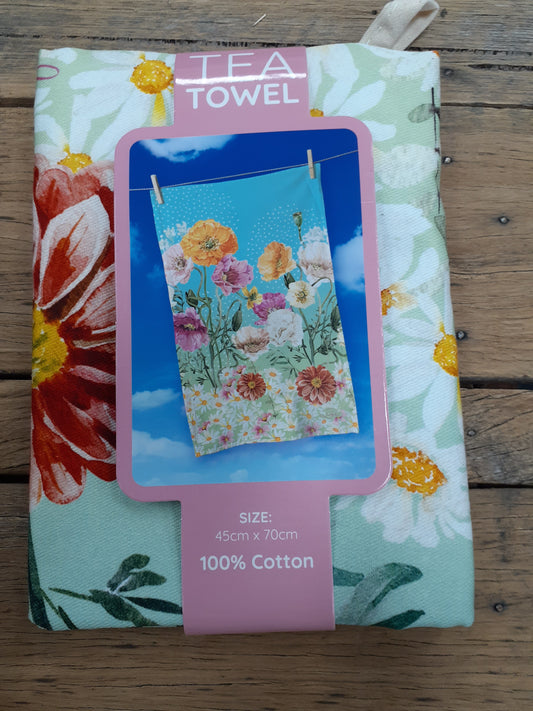 Tea Towel Summer Poppies