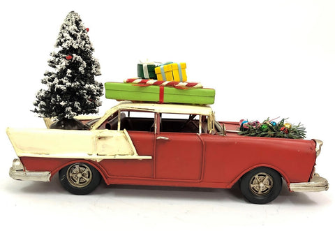 Xmas Sedan Red & Cream Lg