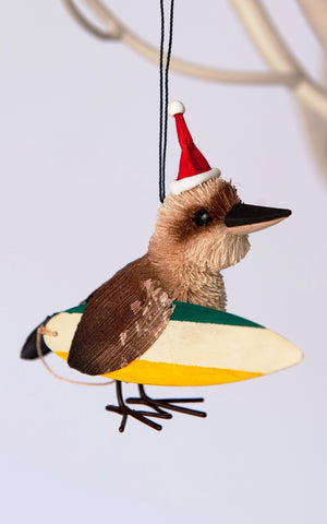 Kookaburra Surfing Christmas Tree Ornament