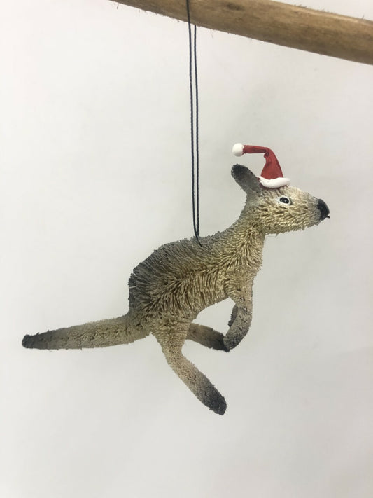 Kangaroo Grey Christmas Tree Ornament